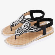 New Women Casual Sandles Shoes Bohemia Flat With Fashion Ladies Sandalia Luxury Rhinestone Fashion Breathable Womens Sandalias 2024 - buy cheap