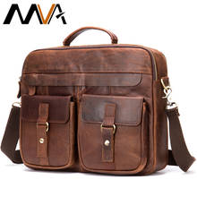 MVA-maletines de negocios para hombre, bolso de cuero genuino para documentos, portátil, 14, 8001 2024 - compra barato
