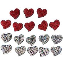 30Pcs/Lot 2cm heart love AB diamond Patches Appliques for DIY Headband Material And Christmas hat Accessories 2024 - buy cheap