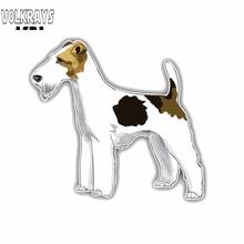 Volkrays-pegatina de moda para coche Fox Terrier, accesorios para perros, cubierta reflectante impermeable, arañazos, protector solar, calcomanía de vinilo, 12cm * 13cm 2024 - compra barato