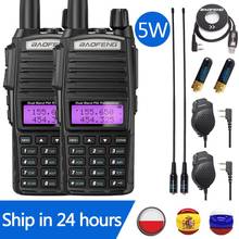 Baofeng-walkie-talkie de banda Dual, dispositivo portátil de 5W, UV82, PTT, VHF, UHF, UV 82, transceptor de Radio Amateur 82, 2 uds. 2024 - compra barato