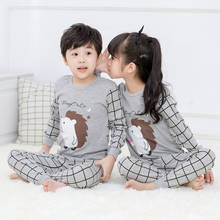 Pijamas de manga larga para niños y niñas, ropa de dormir de algodón, otoño e invierno, 2019 2024 - compra barato