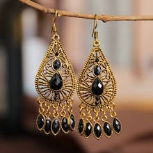 Vintage Boho India Ethnic Water Drop Alloy Beads Dangle Earrings For Women Female 2020 Wedding Fashion Jewelry Accessories 2024 - buy cheap