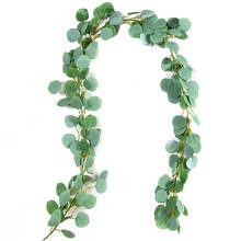 New Faux Plant Fabric Long Leaf Eucalyptus Leaves 2m Vine Garland for Home Garlden Arch Wedding Party Events Hanging Decoration 2024 - buy cheap
