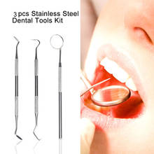 3pcs Stainless Steel Dental Tool Kit Plaque Teeth Stain Removal Mouth Mirror Dentist Oral Care Teeth Whitening Cleaning Dropship 2024 - buy cheap
