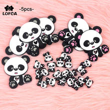 LOFCA 5pcs Panda Teether Baby Silicone Teething Beads Pendant BPA Free Food Grade Silicone Teethers Baby Care Pacifier Chain DIY 2024 - buy cheap