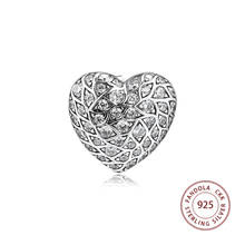 Pendientes de plata esterlina 925 para mujer, aretes de un solo botón con patrón de corazón brillante, joyería de moda, pendientes 2024 - compra barato