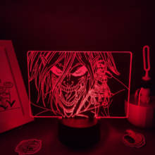 Anime Attack on Titan Figure Eren Jaeger Led Night Lights Friend Gifts Manga RGB Colorful 3D Lava Lamp Bedroom Table Decoration 2024 - buy cheap