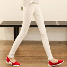Primavera outono feminino calças de lápis casual cintura elástica calças magras preto branco tornozelo-comprimento calças de estiramento moda mais tamanho 2024 - compre barato