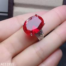 KJJEAXCMY boutique jewelry 925 sterling silver inlaid Red corundum gemstone fashion female ring trendy popular 2024 - buy cheap