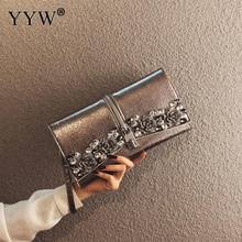 Antique Silver Clutch Evening Bag Korean Style Rhinestone Women'S Envelope Bag Party Wedding Purse Clutches Crossbody Bags 2019 2024 - buy cheap