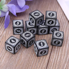 Brand New and High Quality 10Pcs D6 Polyhedral Dice Square Edged Numbers 6 Sided Dices Beads Table Board Game for Bar Club Party 2024 - buy cheap
