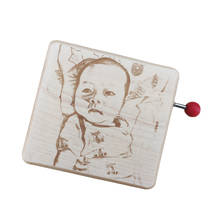 Angelagifts hand crank wood customized baby photo engraved music box special gift box, birthday wedding gifts free shipping 2024 - buy cheap