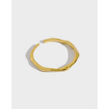 100% 925 пробы серебристый неправильной формы узкие кольца для женщин ювелирные изделия anillos mujer, минималистичное Открытое кольцо золотого цвета bijoux femme 2024 - купить недорого