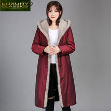 Rex Rabbit Fur Real Liner Parka Thick Warm Winter Coat Women Long Real Fur Jacket Natural Mink Fur Hooded Clothes LW1491 2024 - buy cheap