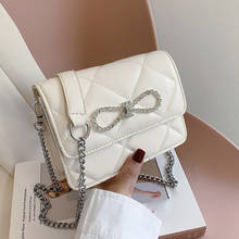 Bolsa de mão feminina, pequena bolsa de ombro, quadrada, transversal, com strass, branca, de luxo, 2021 2024 - compre barato