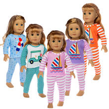 2019 New Fashion pajamas Fit for American Girl Doll Clothes 18-inch Doll , Christmas Girl Gift(only sell clothes) 2024 - buy cheap
