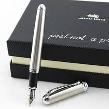 Luxury Jinhao X750 Silver Stainless Steel Fountain Pen Medium 18KGP Nib School Office Name Ink Pens Writing Gift Stationery 2024 - buy cheap