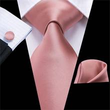 Gravata coral para homens, 8.5cm, lisa, rosa, de seda, festa, casamento, gravata para festa de casamento 2024 - compre barato