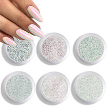 2 frascos/conjunto aurora glitter sereia unicórnio lantejoulas 3d arte do prego cromo pigmento unhas brilho em pó decorações manicure 0.1mm 2024 - compre barato