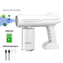 300ml sem fio nano luz azul spray de vapor desinfecção pulverizador arma escritório em casa carregamento usb esterilização nano pistola 2024 - compre barato