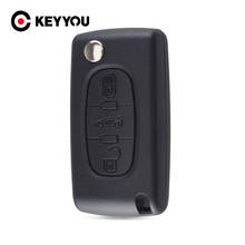 Keyyou carcaça de chave remota para peugeot, para automóveis, 3 botões, flip, 207, 307, 407, 308, 607, ce0523, frete grátis 2024 - compre barato