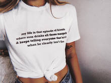 Camiseta de "My life is that of friends" para mujer, ropa de moda pura, hipster joven, grunge, tumblr, vintage, tops artísticos, L343 2024 - compra barato