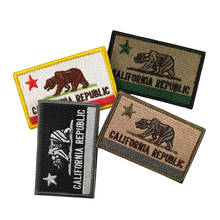 Повязка на руку с флагом штата Калифорния Вышивка Липучка тканевые наклейки Новый Медведь армейский тактический военный нашивки на липучку значки 2024 - купить недорого