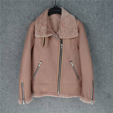 shipping.Guarantee Genuine Free leather jacket with fur.Winter warm women 100% shearling coat.Street sheepskin with wool jackets 2024 - buy cheap