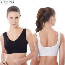 VEQKING M-6XL Plus Size Sports Bra,Women Breathable Wire Free Padded Sport Yoga Bra Tops,Seamless Sports Top Sport Brassiere 2024 - buy cheap