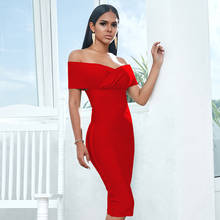 Женское вечернее облегающее платье знаменитости, красное платье с коротким рукавом и открытыми плечами, вырезом лодочкой, для ночного клуба, для лета 2024 - купить недорого