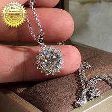 Collar de oro sólido de 18K Au750, Diamante de moissanita de 1CT, DVVS de color con certificado nacional 2024 - compra barato