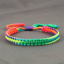 Rainbow String LGBT Rope Bracelet Handmade Woven Bracelets Bangles for Men Women Wrap Couple Wristband Lesbian Gay Pride Jewelry 2024 - buy cheap