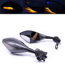 1 Pair Fashion Motorcycle Retro Side Rearview Mirrors with LED Signal Light Universal Motorbike Scooter Motor Rear View Mirror 2024 - buy cheap