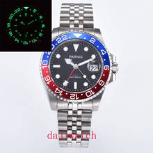 Parnis 40mm Sapphire Crystal Luminous Super Bright Ceramic Bezel GMT Automatic Date Men's Casual Sports Watch Black / Blue Bezel 2024 - buy cheap