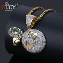 GUCY Hip Hop Pendant Necklace Face Pendant & Necklace With Tennis Chain Cubic Zircon Men's Jewelry 2024 - buy cheap