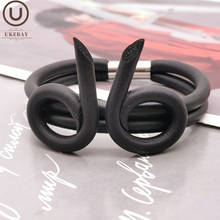 UKEBAY New Designer Original Bangles Women Black Rubber Jewelry Handmade Statement Bracelets Charm Bracelet Gothic Bangle Gifts+ 2024 - buy cheap