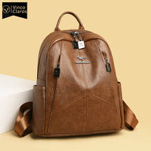 Mochila De cuero de marca de lujo para mujer, bolso de cuero de alta calidad, mochila escolar grande de viaje, bolso de diseñador 2024 - compra barato