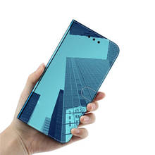 Espelho de cor flip couro caso do telefone para o iphone 11 pro max x xr xs max caso carteira para o iphone 8 7 6s 6 tpu silicone volta capa 2024 - compre barato