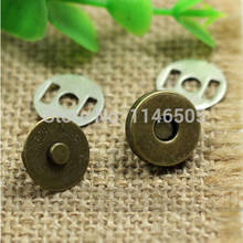 Lote de 50 unidades de botones magnéticos de Metal de bronce antiguo de 14mm para bolsos, bolsos, bolsas, ropa, costura, álbum de recortes 2024 - compra barato