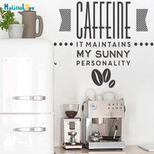 Pegatina de pared con frase "Caffeine It makes My Sunny", calcomanía para cocina, café, Bar, amante del café, papel tapiz, decoración de murales, BA846 2024 - compra barato