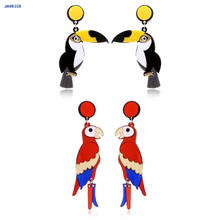 JAVRICK-pendientes colgantes de loro para mujer, aretes de estilo Punk, Hip Hop, Animal, pájaro, loro, joyería para la oreja 2024 - compra barato