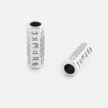 Espaciador de tubo hexagonal largo para pulsera y collar, 5 uds., abalorios tallados con patrón Om Dani Padme Hum 2024 - compra barato