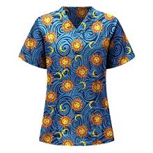 Children's Checkup Center Working Tops Short-sleeved print scrubs Shirt Pet Club Beauty Workwear Women Clinic Dentist Uniform A5 2024 - buy cheap