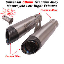 Universal 60mm Motorcycle Titanium Alloy Exhaust Left Right Escape Modified Carbon Muffler DB Killer For MT-09 Z900 S1000RR R1 2024 - buy cheap