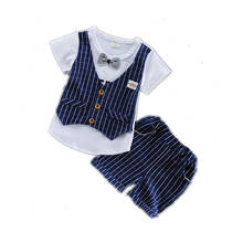 Summer Children Boys Cotton Clothes Kids Gentleman T-Shirt Shorts 2pcs/Sets Toddler Fashion Clothing Infant Tracksuits 2024 - buy cheap