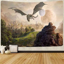 Ancient Castle Dragon Tapestry Wall 3D Celestial Tapestry Landscape Gothic Decor Room Decoration Hanging Wall Tapestries Blanket 2024 - buy cheap