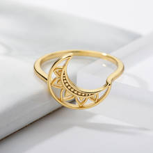 Винтажное кольцо в форме Луны, минималистичные модные массивные геометрические парные кольца золотого цвета для мужчин и женщин, обручальное свадебное ювелирное изделие, подарок 2024 - купить недорого