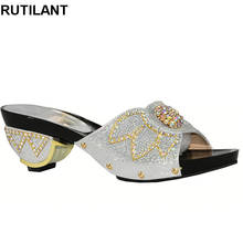 Zapatos de boda con diamantes de imitación para mujer, calzado de tacón alto, lujoso, sin cordones 2024 - compra barato
