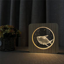Tubarão peixe-lâmpada de mesa para decoração noturna 3d, led arylic, controle de escultura, para decoração de quarto de criança, 3d 2024 - compre barato